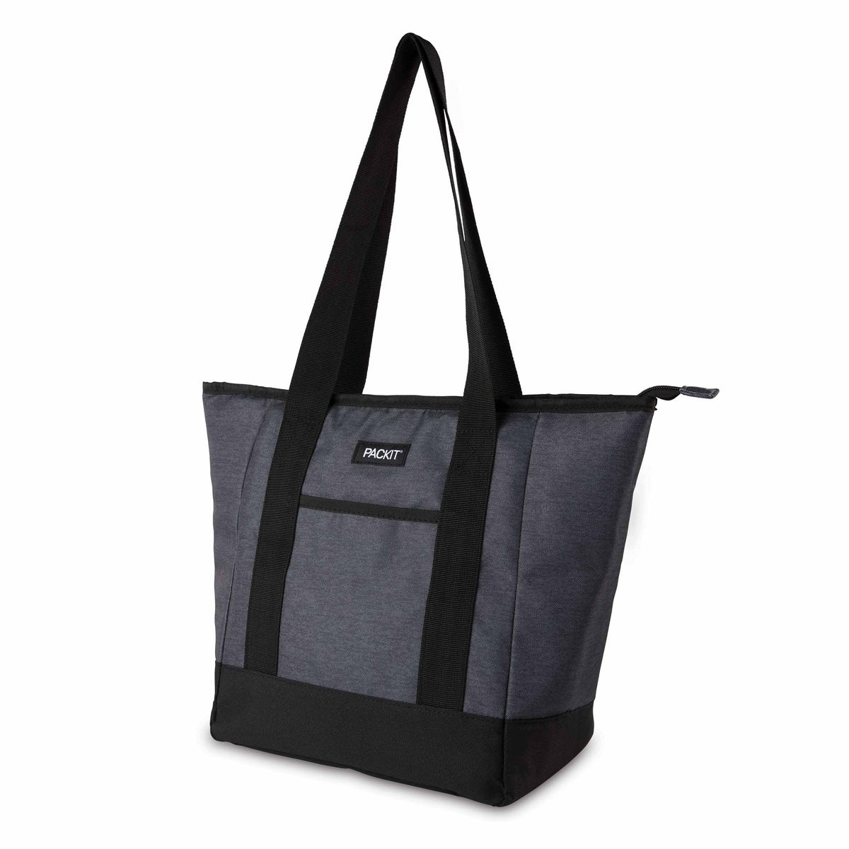 freezable-12-can-tote-cooler-h2 freezable-12-can-tote-cooler-city-charcoal-left-angled.jpg