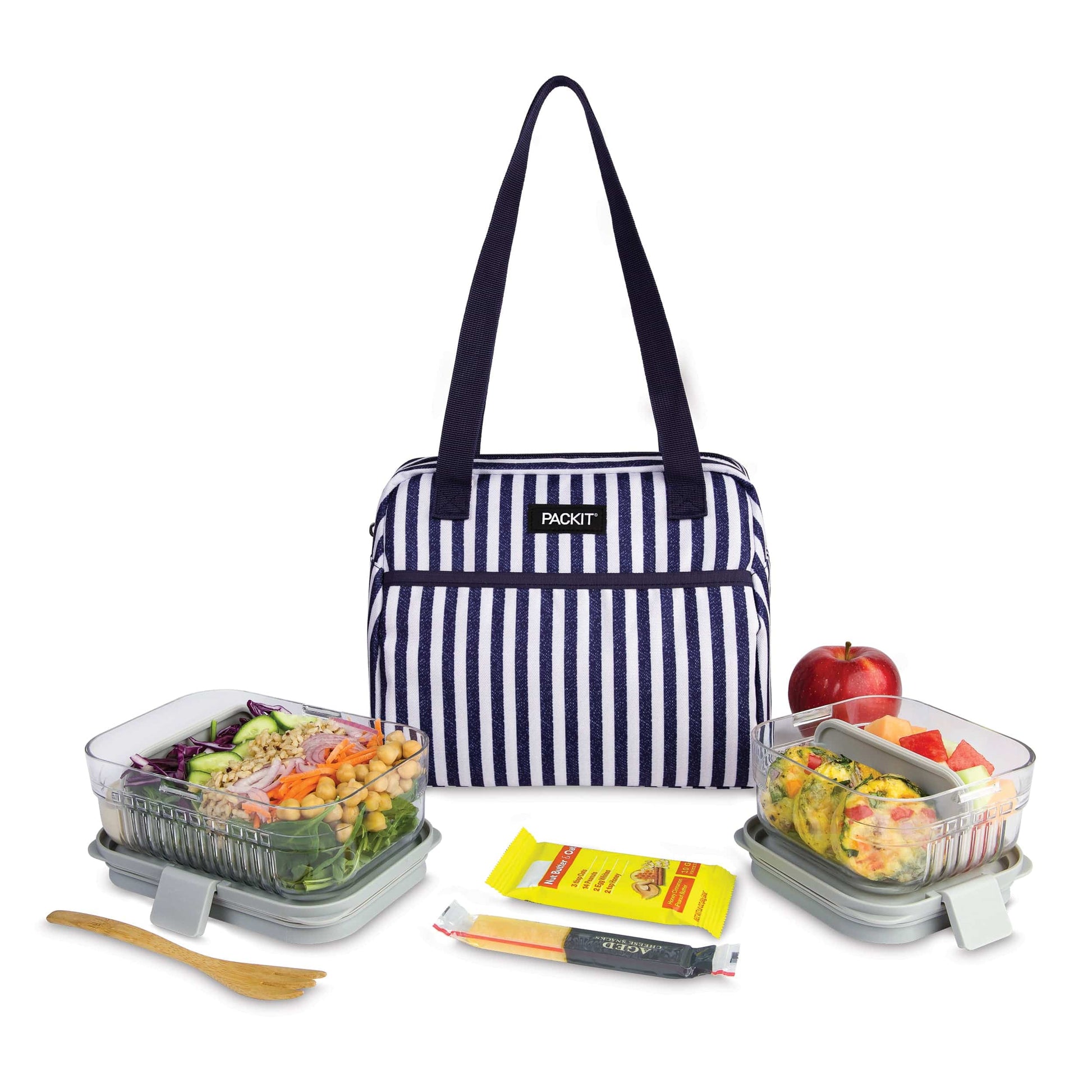freezable-hampton-lunch-bag-o9 freezable-hampton-lunch-bag-seaside-stripe-front-food-combo.jpg