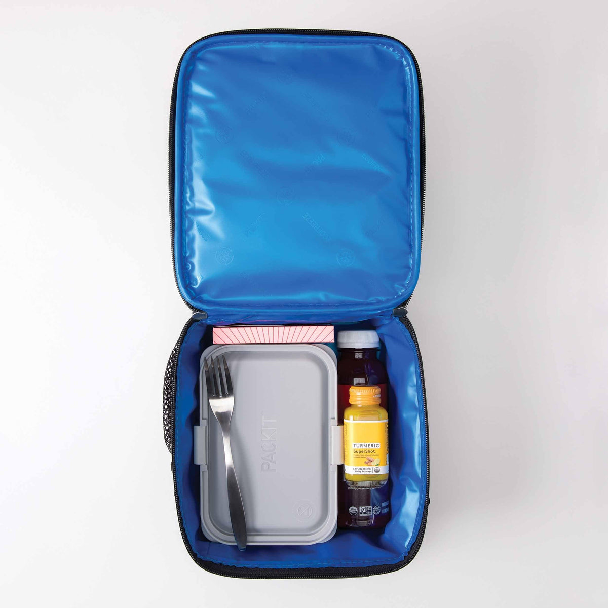 freezable-upright-lunch-box-j4 freezable-upright-lunch-box-black-gray-top-view-with-food.jpg